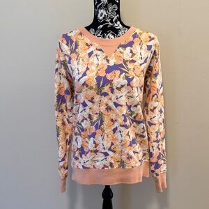 J Crew Factory Tropical Floral Print Sweatshirt